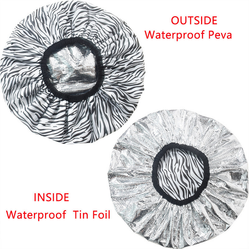 Ūdensizturīgi lielizmēra regulējami dušas cepures sievietēm vīriešiem, gariem matiem, trīsslāņu atkārtoti lietojamas dušas cepures vannas cepures
