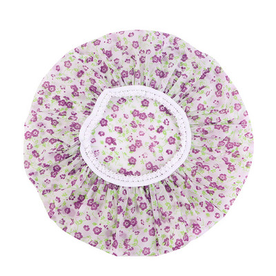 Ūdensizturīgas dušas cepures Atkārtoti lietojama EVA plastmasas vannas vāciņš ar skaistu mežģīņu malu videi draudzīgu matu cepurīti dušai vai ceļojumiem