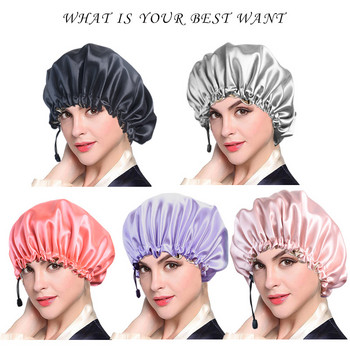 Еластично копринено боне за коса Шапка за душ Шапка за многократна употреба Покривало за коса за глава за баня Салон Шапки за баня Спално боне за мъже, жени