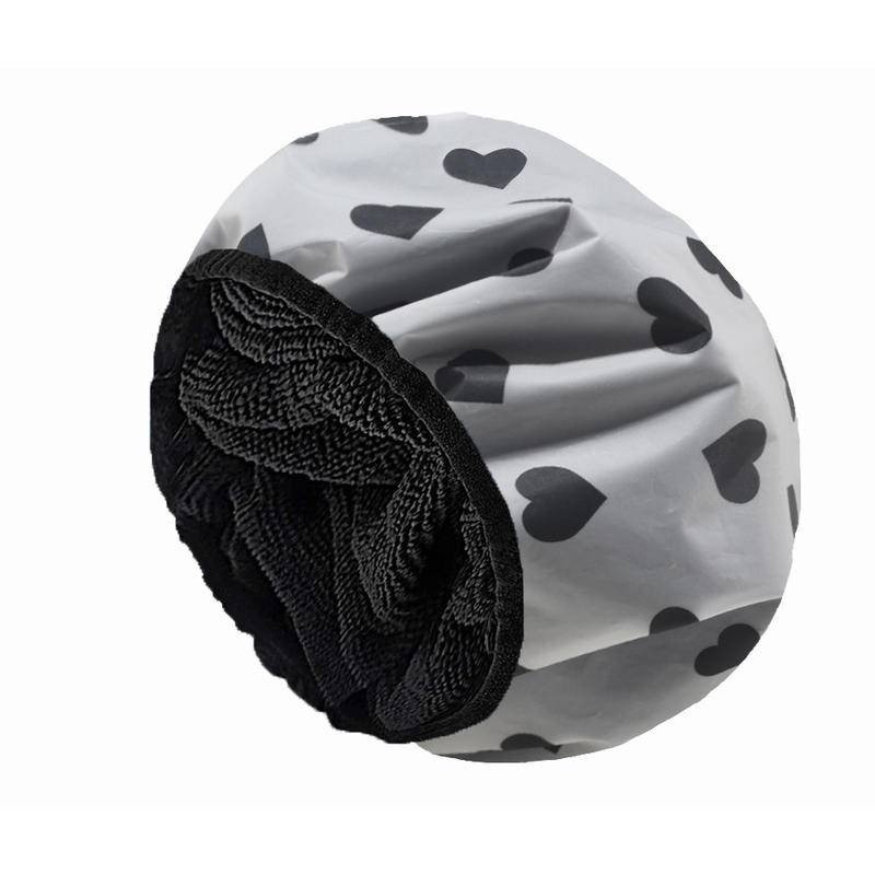 Dušo kepurė Kilpiniu audiniu pamušta EVA išorinė daugkartinio naudojimo trisluoksnė vandeniui atspari didelė vonia plaukų kepuraitė, skirta visiems plaukams kelionėms į viešbutį