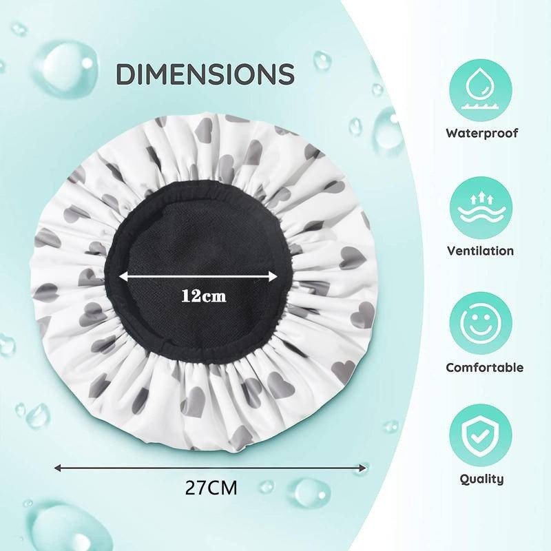 Dušo kepurė Kilpiniu audiniu pamušta EVA išorinė daugkartinio naudojimo trisluoksnė vandeniui atspari didelė vonia plaukų kepuraitė, skirta visiems plaukams kelionėms į viešbutį