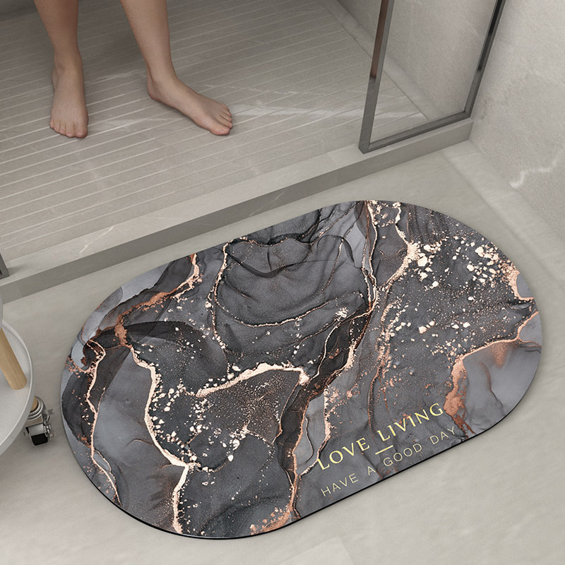 Marmora raksts vannas istabas paklājs Super absorbējošs grīdas paklājiņš Napa Skin 40x60cm Neslīdošs Ātri žūstošs vannas istabas piederumi Dušas paklājiņš