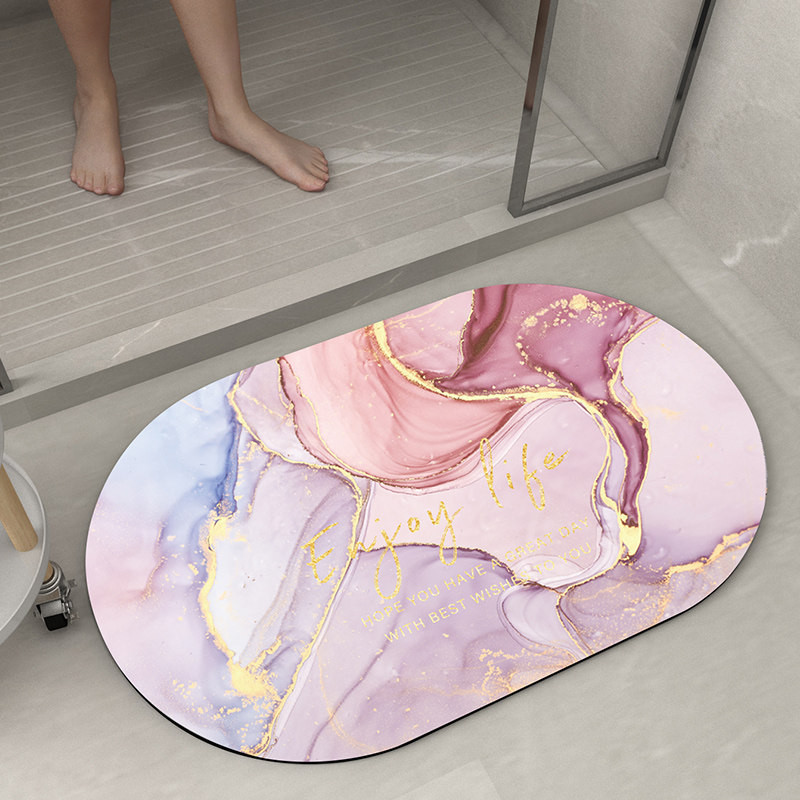 Marmora raksts vannas istabas paklājs Super absorbējošs grīdas paklājiņš Napa Skin 40x60cm Neslīdošs Ātri žūstošs vannas istabas piederumi Dušas paklājiņš