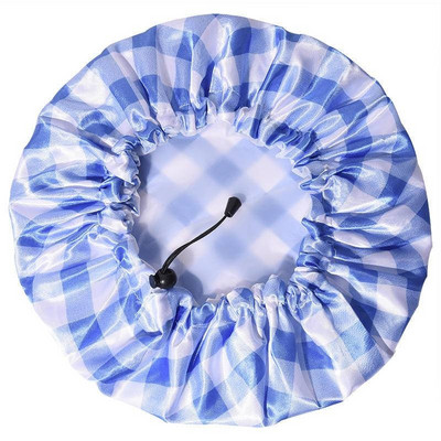 Dušas cepures Atkārtoti lietojama ūdensnecaurlaidīga vannas cepure Īpaši liela dušas cepure divslāņu ar PEVA oderi, regulējamu elastīgo joslu