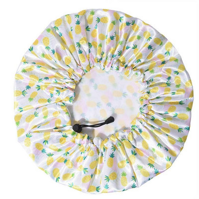 Dušas cepures Atkārtoti lietojama ūdensnecaurlaidīga vannas cepure Īpaši liela dušas cepure divslāņu ar PEVA oderi, regulējamu elastīgo joslu