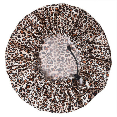 Dušas cepures Atkārtoti lietojama ūdensnecaurlaidīga vannas cepure Īpaši liela dušas cepure divslāņu ar PEVA oderi, regulējamu elastīgo joslu