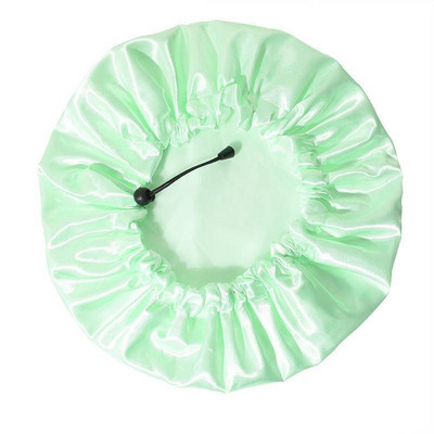 Dušas cepures Atkārtoti lietojama ūdensnecaurlaidīga vannas cepure Īpaši liela dušas cepure divslāņu ar PEVA oderi, regulējamu elastīgo joslu