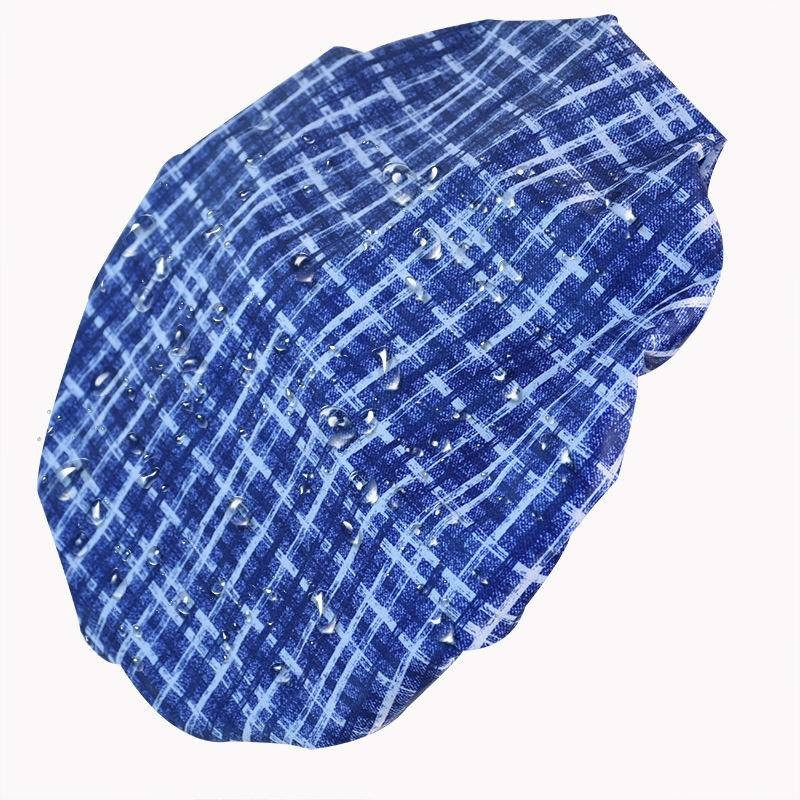 Lielas ūdensnecaurlaidīgas dušas cepures Atkārtoti lietojamas regulējamas vannas cepures Vīriešu dušas cepures vannas pārsegs Divslāņu frotē auduma odere