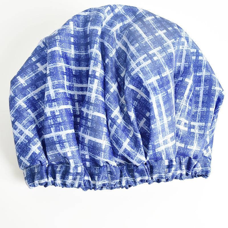 Lielas ūdensnecaurlaidīgas dušas cepures Atkārtoti lietojamas regulējamas vannas cepures Vīriešu dušas cepures vannas pārsegs Divslāņu frotē auduma odere