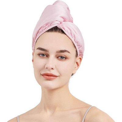 Mikrošķiedras matu dvieļu iesaiņojuma turbāna žāvēšanas matu dvieļi ar vītņu galvu sievietēm meitenēm cirtaini gari biezi slapji ātri ātri nožūst