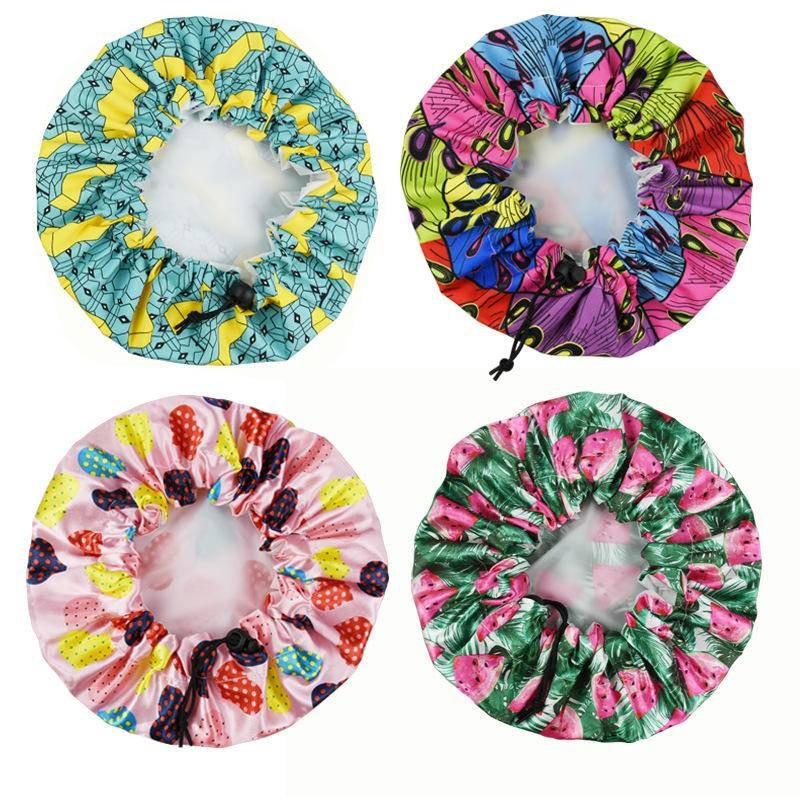 Kapa za tuširanje Dvoslojna podesiva vodootporna kapa za kupanje za višekratnu upotrebu za djevojčice s dugom kosom za djecu