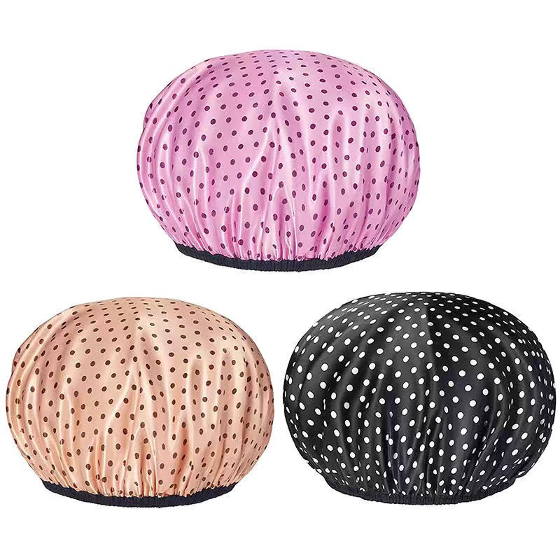 Dušas cepures izdrukas Ūdensizturīga liela atvere īsiem un gariem matiem Atkārtoti lietojama vannas matu cepure sievietēm vīriešiem un bērniem