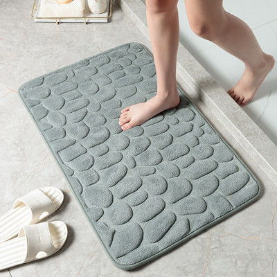 Bruģakmens reljefs mājas vannas paklājs Vannas istabas paklājs, ūdens absorbcija, neslīdošs Memory Foam, absorbējošs mazgājams paklājs tualetes grīdas paklājs