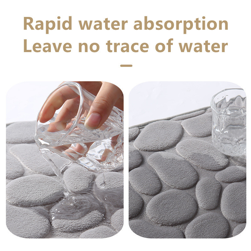 Bruģakmens reljefs mājas vannas paklājs Vannas istabas paklājs, ūdens absorbcija, neslīdošs Memory Foam, absorbējošs mazgājams paklājs tualetes grīdas paklājs