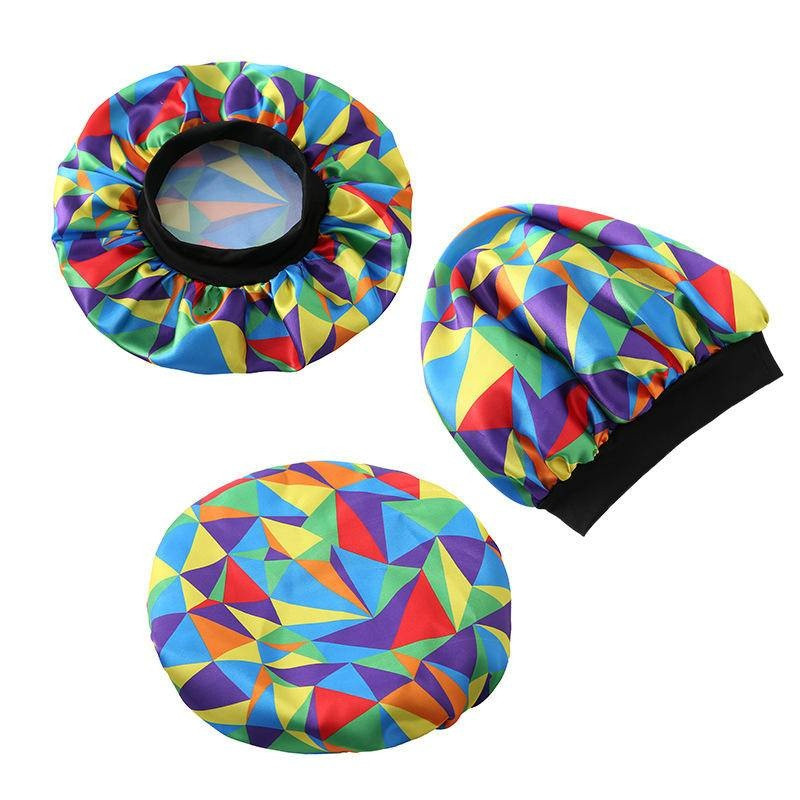 Satīna miega cepure bērniem matu pārsegs elastīga platas joslas cepure nakts cepure matu izkrišanas vāciņš Mīksts salons vannas spa dušas cepures
