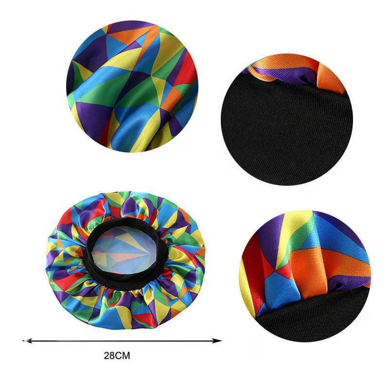 Satīna miega cepure bērniem matu pārsegs elastīga platas joslas cepure nakts cepure matu izkrišanas vāciņš Mīksts salons vannas spa dušas cepures