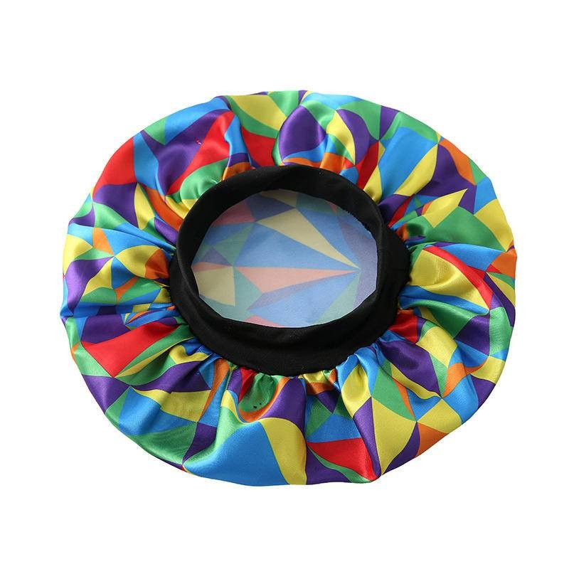 Satīna miega cepure bērniem matu pārsegs elastīga platas joslas cepure nakts cepure matu izkrišanas vāciņš Mīksts salons vannas spa dušas cepures