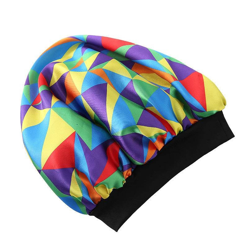 Satīna miega cepure bērniem matu pārsegs elastīga platas joslas cepure nakts cepure matu izkrišanas vāciņš Mīksts salons vannas spa dušas cepures