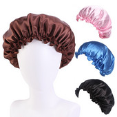 Satīna Bonnet matu cepures Regulējama miega nakts vāciņš galvas vāka cepure dušas vāciņš cirtainu, elastīgu matu veidošanai