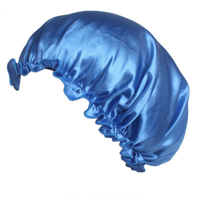 Satīna Bonnet matu cepures Regulējama miega nakts vāciņš galvas vāka cepure dušas vāciņš cirtainu, elastīgu matu veidošanai