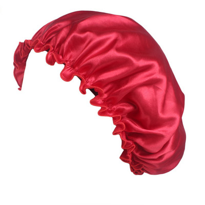 Satīna Bonnet matu cepures Regulējama miega nakts vāciņš galvas vāka cepure dušas vāciņš cirtainu, elastīgu matu veidošanai