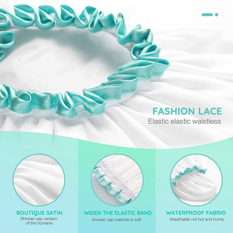 Dušas cepure Ūdensnecaurlaidīga mazgājama liela dušas cepure gariem matiem atkārtoti lietojama elastīga pārsega vanna dušas spa salonam