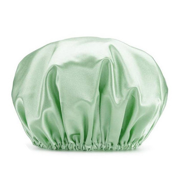 Καπέλα ντους Επαναχρησιμοποιήσιμη Ρυθμιζόμενη Καπέλα ντους Μεσαίου μεγέθους ελαστικό διπλό στρώμα Αδιάβροχο καπέλο επένδυσης EVA για γυναίκες άνδρες