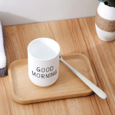 Morning Cup Cup hambahari Tavaline tass Vannitoa Paar ümmargune hammas Lihtne hea klaas ja pudel
