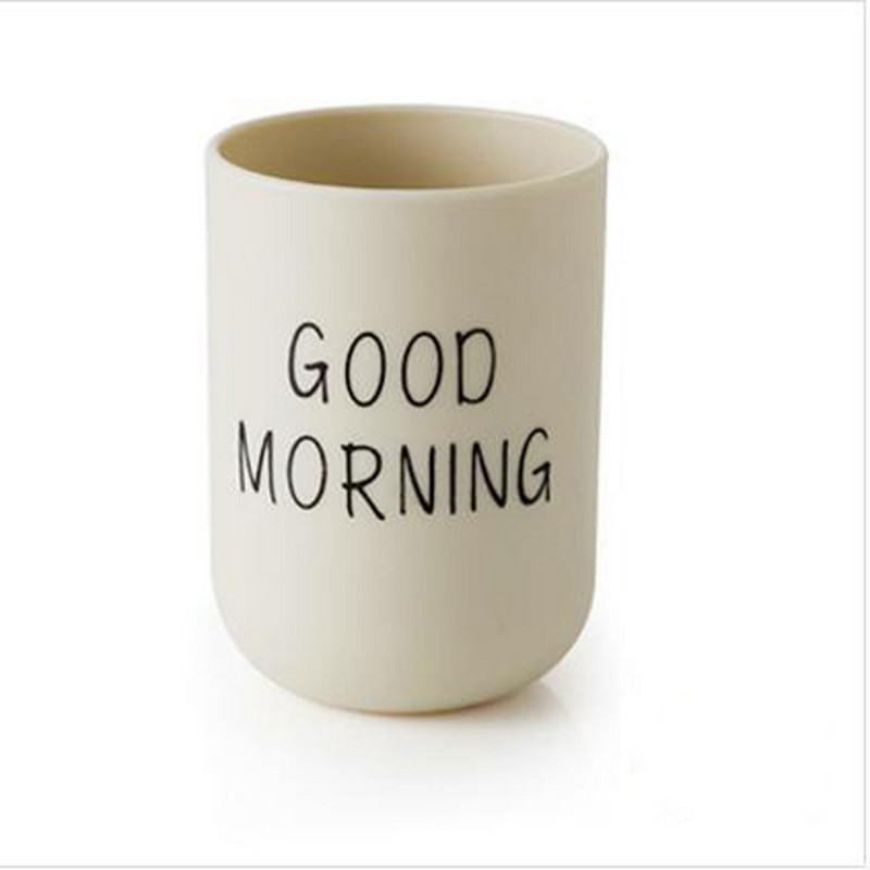 Rīta kauss Zobu birste Plain Cup Vannas istabas Pāris Apļveida zobs Vienkāršs labs stikls un pudele