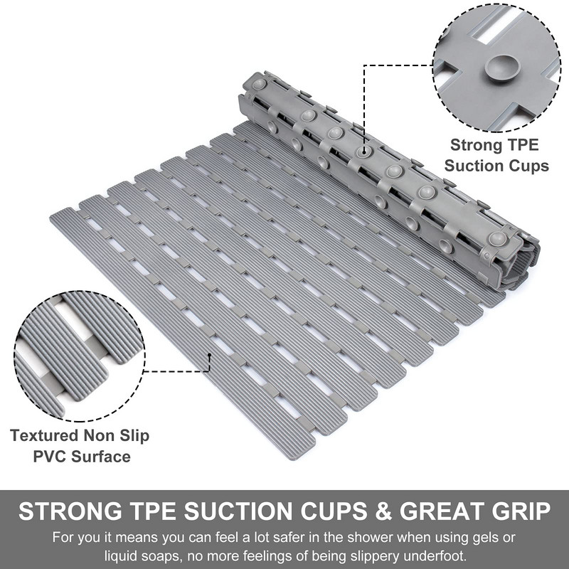 Χαλάκι ποδιού Homaxy PVC Αδιάβροχο Μαλακό αντιολισθητικό χαλάκι μπάνιου με βεντούζες για χαλί ντουζιέρας πόρτας Χαλί κουζίνας μπανιέρας