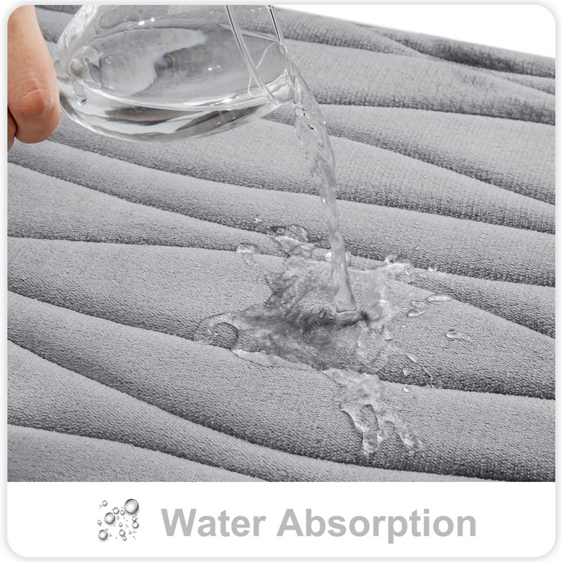 Homaxy U-veida atmiņas putas vannas istabas tualetes vannas paklājs, neslīdošs, absorbējošs pēdu paklājs, mīksts dušas dekoratīvais paklājs, koraļļu vilnas paliktnis