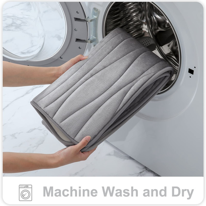 Homaxy U-veida atmiņas putas vannas istabas tualetes vannas paklājs, neslīdošs, absorbējošs pēdu paklājs, mīksts dušas dekoratīvais paklājs, koraļļu vilnas paliktnis