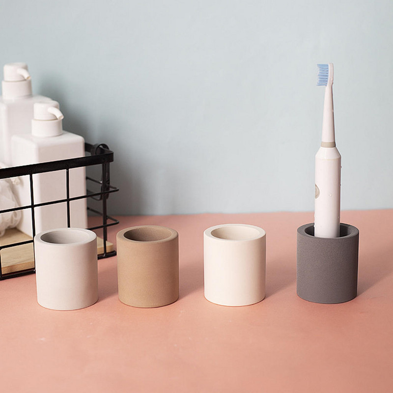 Diatomīta zobu birstes turētājs krūzīte zobu pastas grima birstes skuvekļi turētājs vannas istabas darba virsmas organizators vannas istabas piederumi