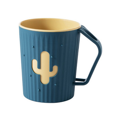 Zobu birstes kauss Karikatūras kaktuss, dubults biezināts pieaugušajiem un bērniem Zobu birstes turētāja krūze Dzērienu rīki