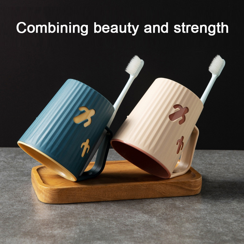 Zobu birstes kauss Karikatūras kaktuss, dubults biezināts pieaugušajiem un bērniem Zobu birstes turētāja krūze Dzērienu rīki