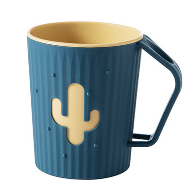 Vannas istabas krūzes ar rokturiem Tīrīšanas krūze ar zobu birstes turētāju Plastmasas krūze mājas pāris zobu birstes turētājam