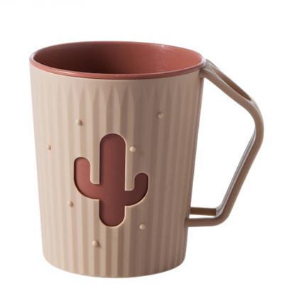 Vannas istabas krūzes ar rokturiem Tīrīšanas krūze ar zobu birstes turētāju Plastmasas krūze mājas pāris zobu birstes turētājam