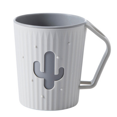 Vannas istabas krūzes ar rokturiem Tīrīšanas krūze ar zobu birstes turētāju Plastmasas krūze mājas pāris zobu birstes turētājam