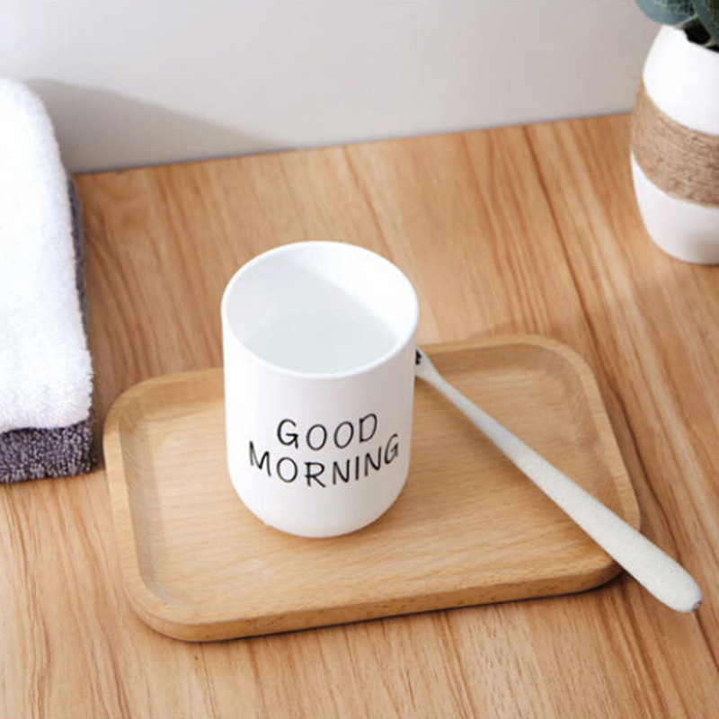 330ml Good Morning Cup Zobu birstes turētājs Mazgāšana Dzeršana Vannas zobu krūze Izturīgi, praktiski daudzfunkcionāli vannas istabas produkti