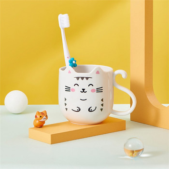 Чаша за баня Thicken Children Creative Cartoon Cat Сладка чаша за вода за уста Четкане на зъби Съхранение Чаша за измиване Чаши за бебешка четка за зъби