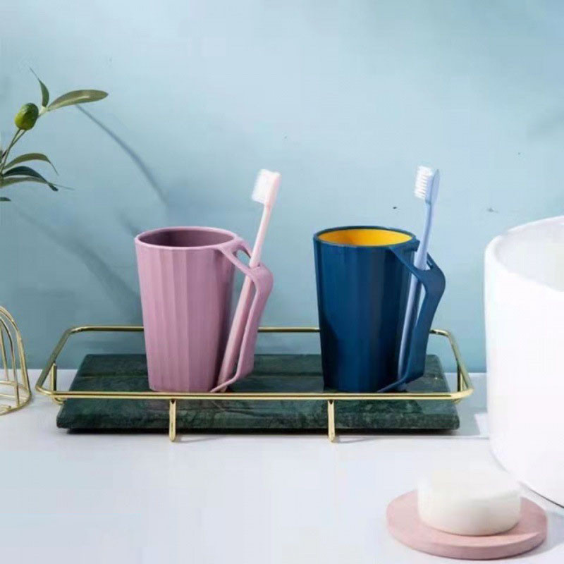 1 gab. Pure Color Wash zobu krūze mājsaimniecībai ar roktura zobu birstes krūzi Izturīgi PP vannas istabas piederumi