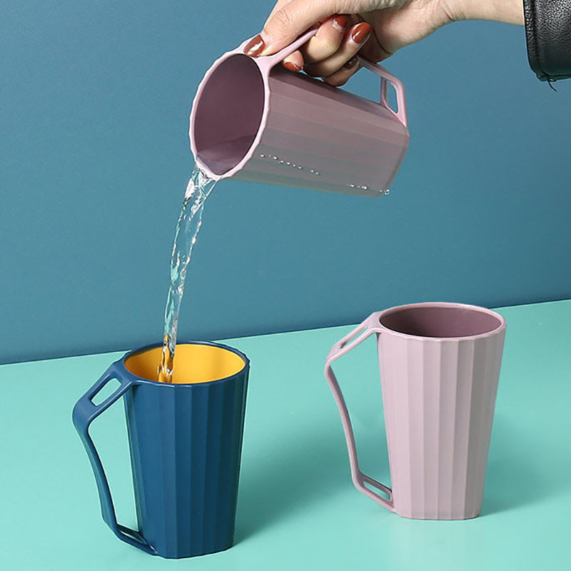 1 gab. Pure Color Wash zobu krūze mājsaimniecībai ar roktura zobu birstes krūzi Izturīgi PP vannas istabas piederumi