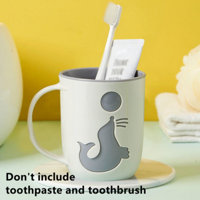 Lielas mutes Pāru krūzes Delfīnu raksta zobu birstes krūze Kafijas tēja Mazgāšanas zobu krūze Vannas istabas virtuves piederumi