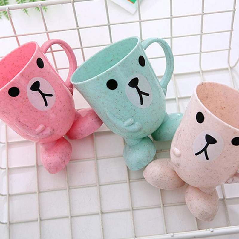 Jauki bērni karikatūra Dzīvnieku plastmasas birste zobi modes bērnu zobu pasta zobu birstes turētāji pāris tīrīšanas krūze mutes kauss