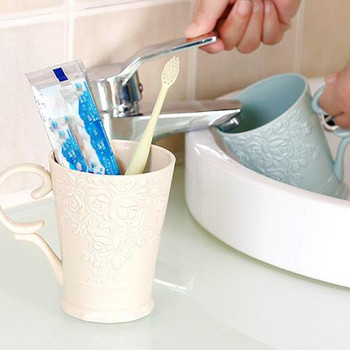 Σκαλιστό κύπελλο οδοντόβουρτσας Ποτήρια μπάνιου Πλαστικό στοματικό πλύσιμο Φλιτζάνι Κούπα καφέ τσαγιού νερό για οικιακή οδοντόβουρτσα Θήκη για φλιτζάνια ποτών Εργαλεία