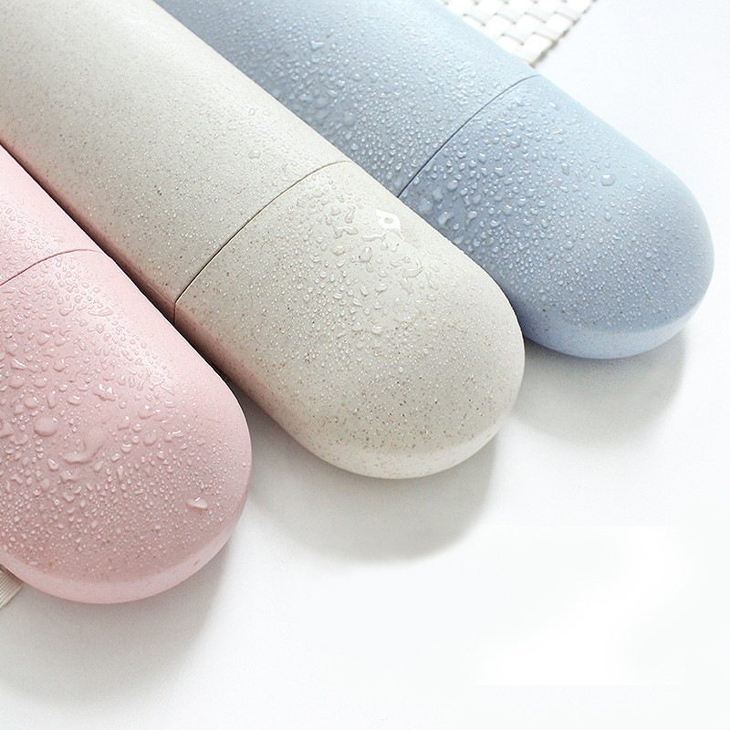 Nešiojama dantų šepetėlio laikymo dėžutė Vonios kambario priedai Kviečių šiaudų dantų šepetėlio dėžutė Kelioninė dantų pasta Organizatorius Dantų šepetėlio laikiklis