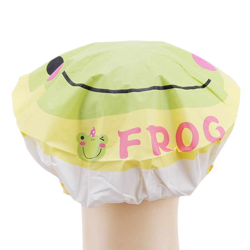 Miela animacinių filmų dušo kepuraitė, skirta vonioms ir saunoms, nėriniuota elastinė juostelė SPA kepurė Moteriška vaikų plaukų apsauginė kepurė