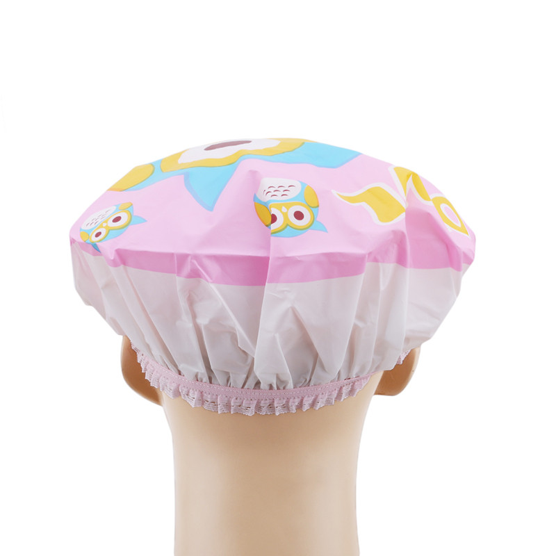 Miela animacinių filmų dušo kepuraitė, skirta vonioms ir saunoms, nėriniuota elastinė juostelė SPA kepurė Moteriška vaikų plaukų apsauginė kepurė