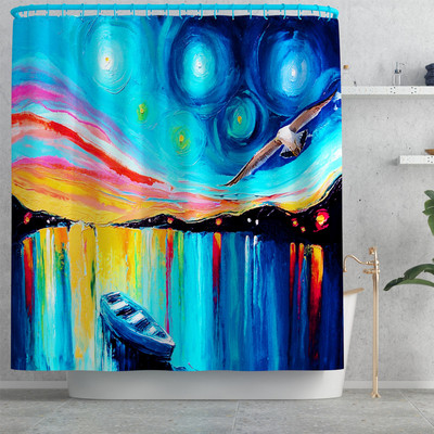 Karikatūras balons Print Vannas paklājiņš Vannas paklājs un ūdensnecaurlaidīgs dušas aizkaru komplekts Mājas dekors Tualetes paklājiņš Neslīdošs kāju paklājiņu komplekts