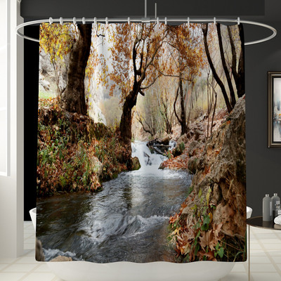 Zeegle vannas istabas durvju paklājs grīdas paklājs dušas aizkars ar 3D drukātu tualetes paklāja komplektu pretslīdošs dušas paklājiņš, ūdens absorbējošs kāju paklājiņš